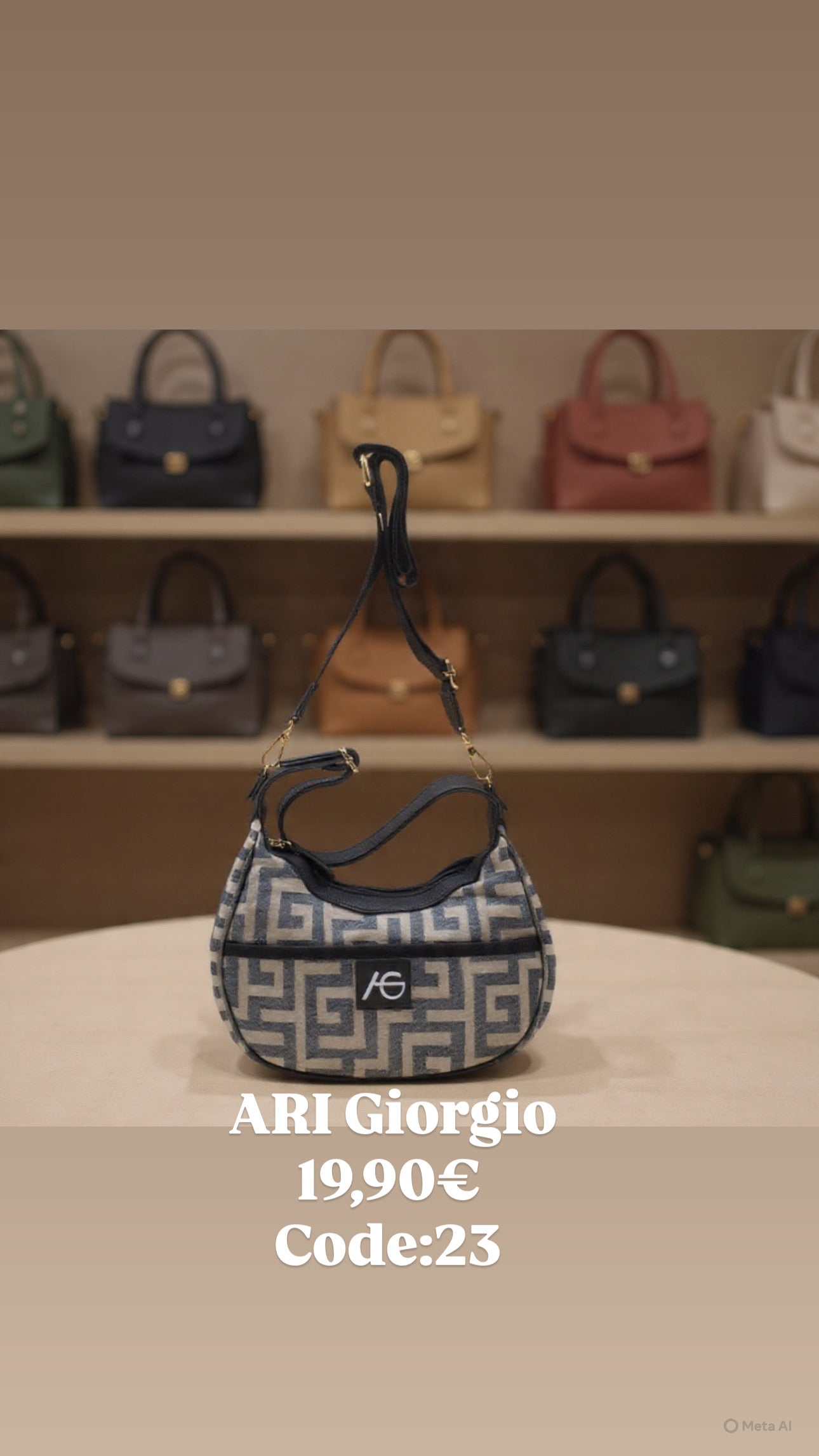 Γκρι - πούρο τσάντα χειρός ARI GIORGIO