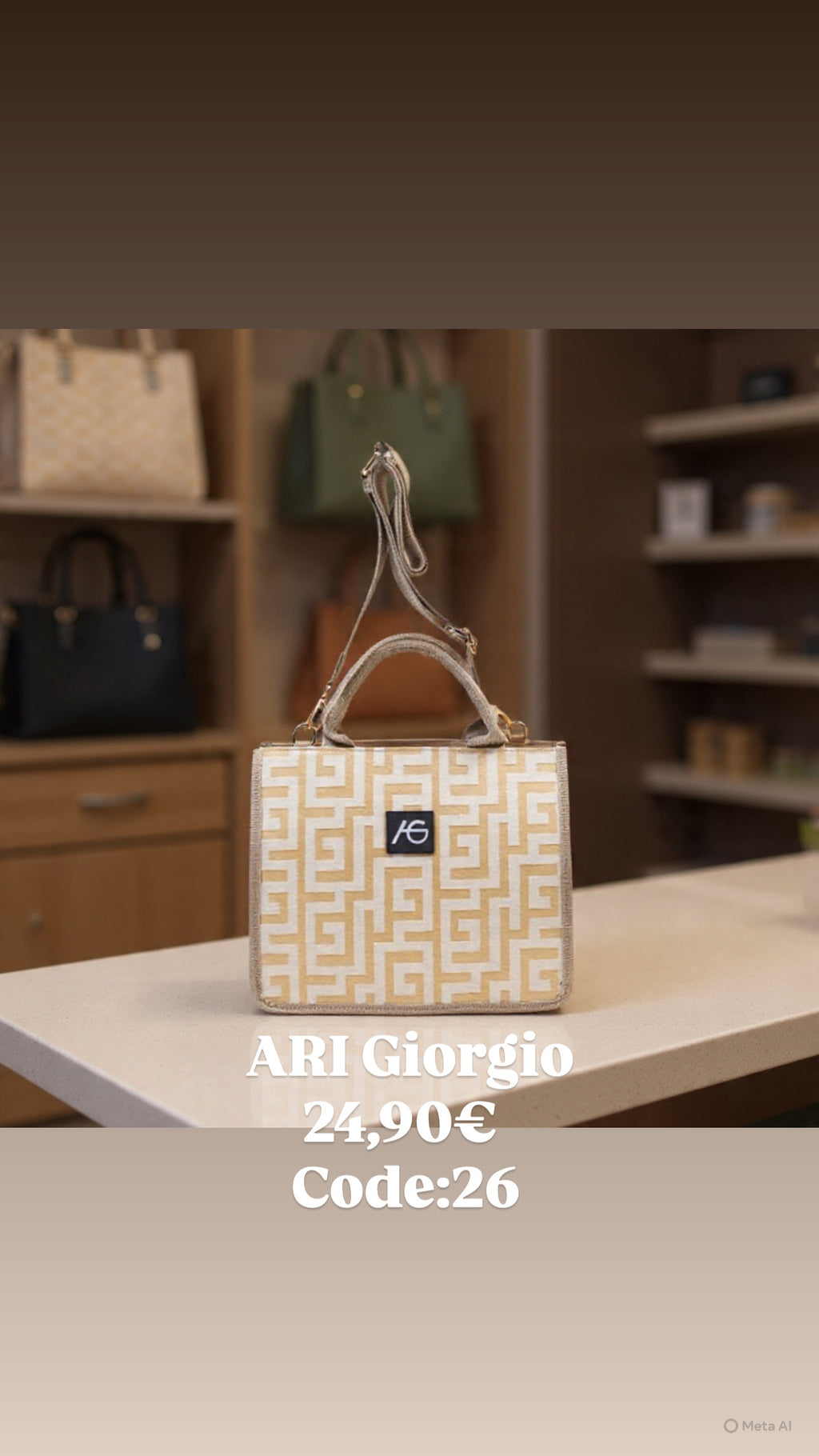 Χρυσή τσάντα χειρός ARI GIORGIO