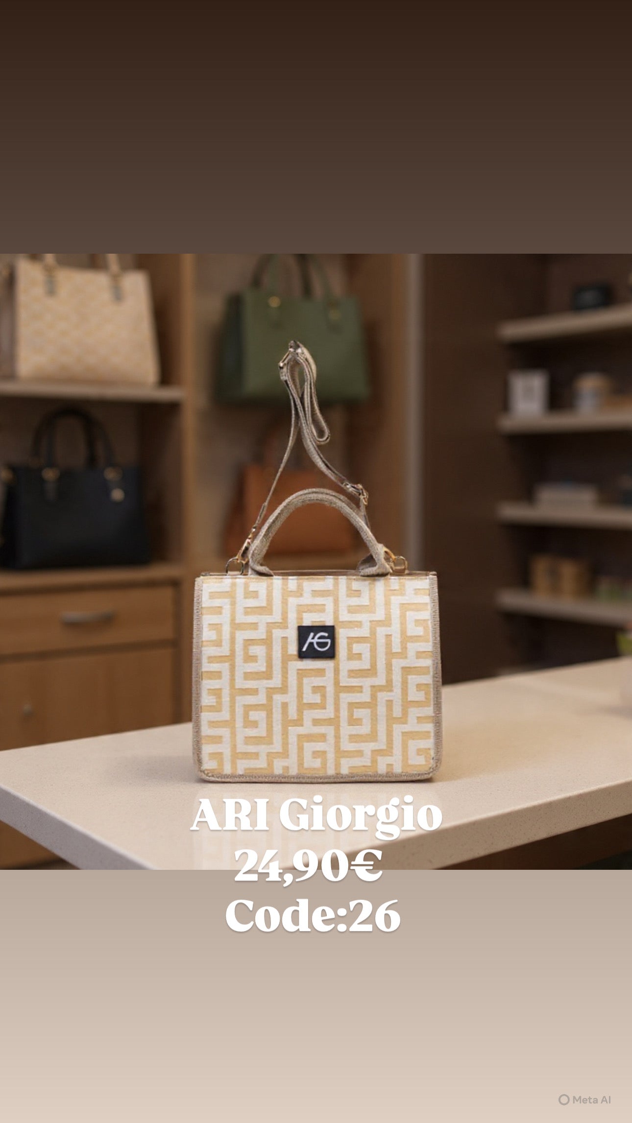 Χρυσή τσάντα χειρός ARI GIORGIO