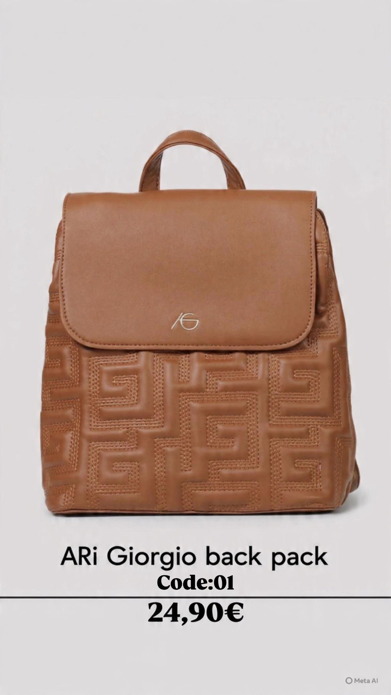 Καφέ σακίδιο πλάτης ARI GIORGIO