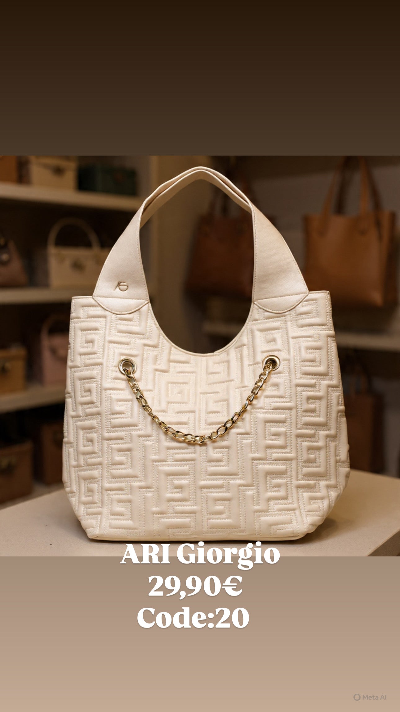 Κρεμ τσάντα ώμου ARI GIORGIO