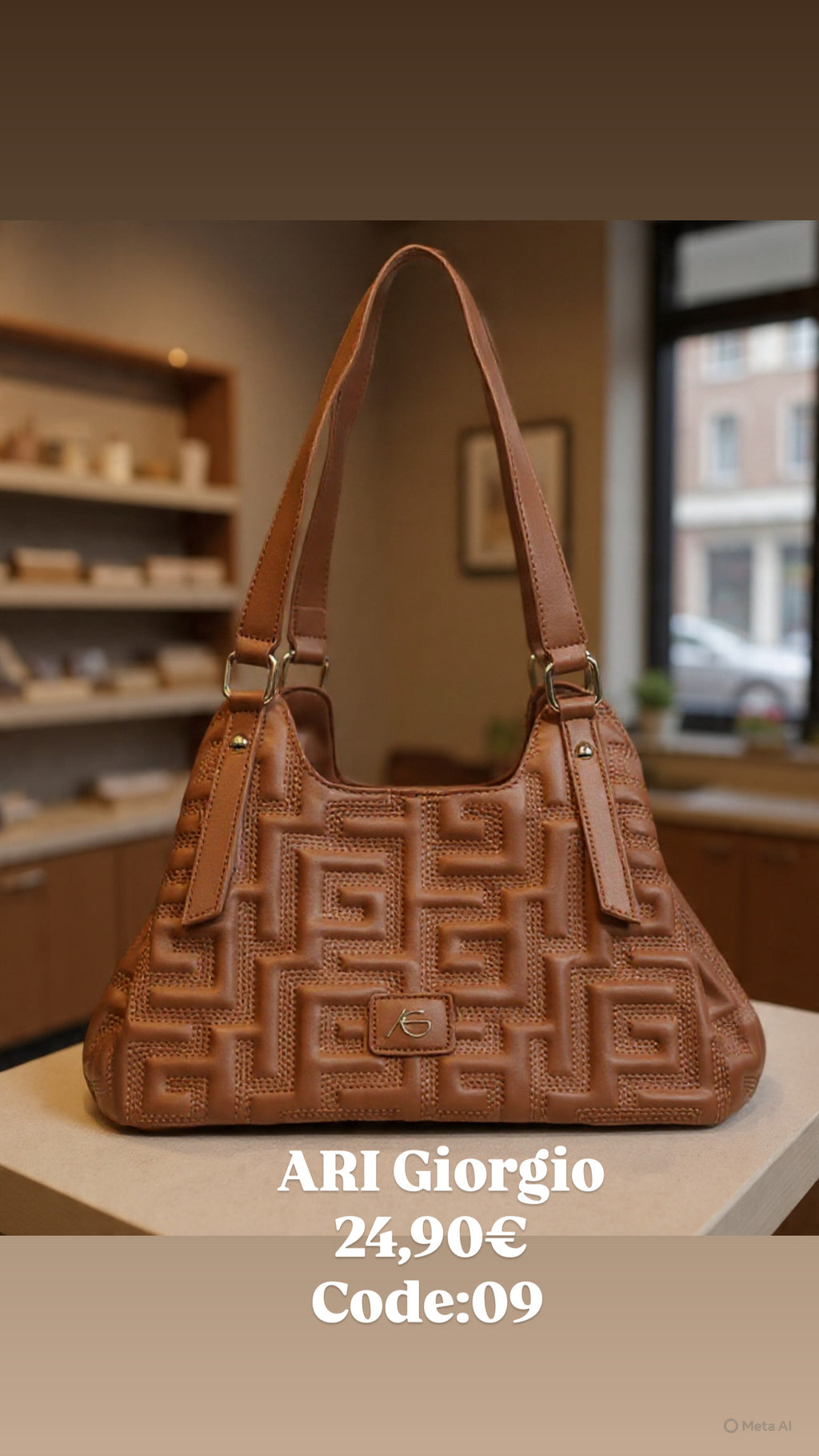 Καφέ τσάντα ώμου ARI GIORGIO