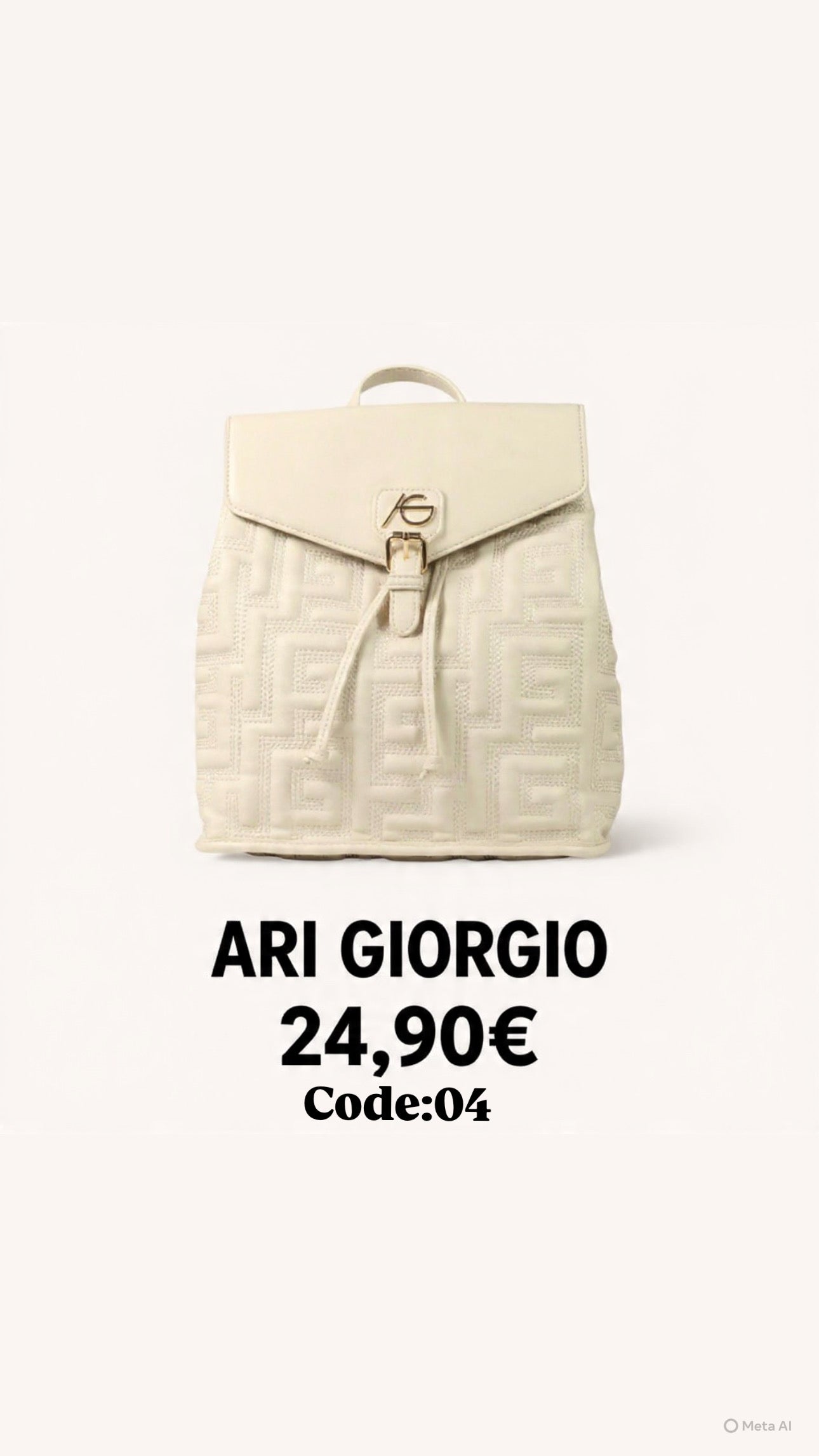 Μπεζ Μαίανδρος Σακίδιο Πλάτης ARI GIORGIO