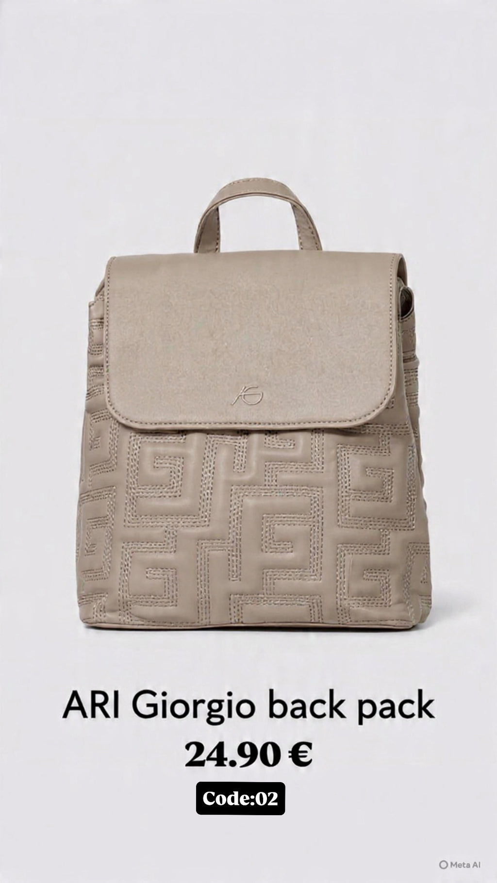 Γκρι σακίδιο πλάτης ARI GIORGIO