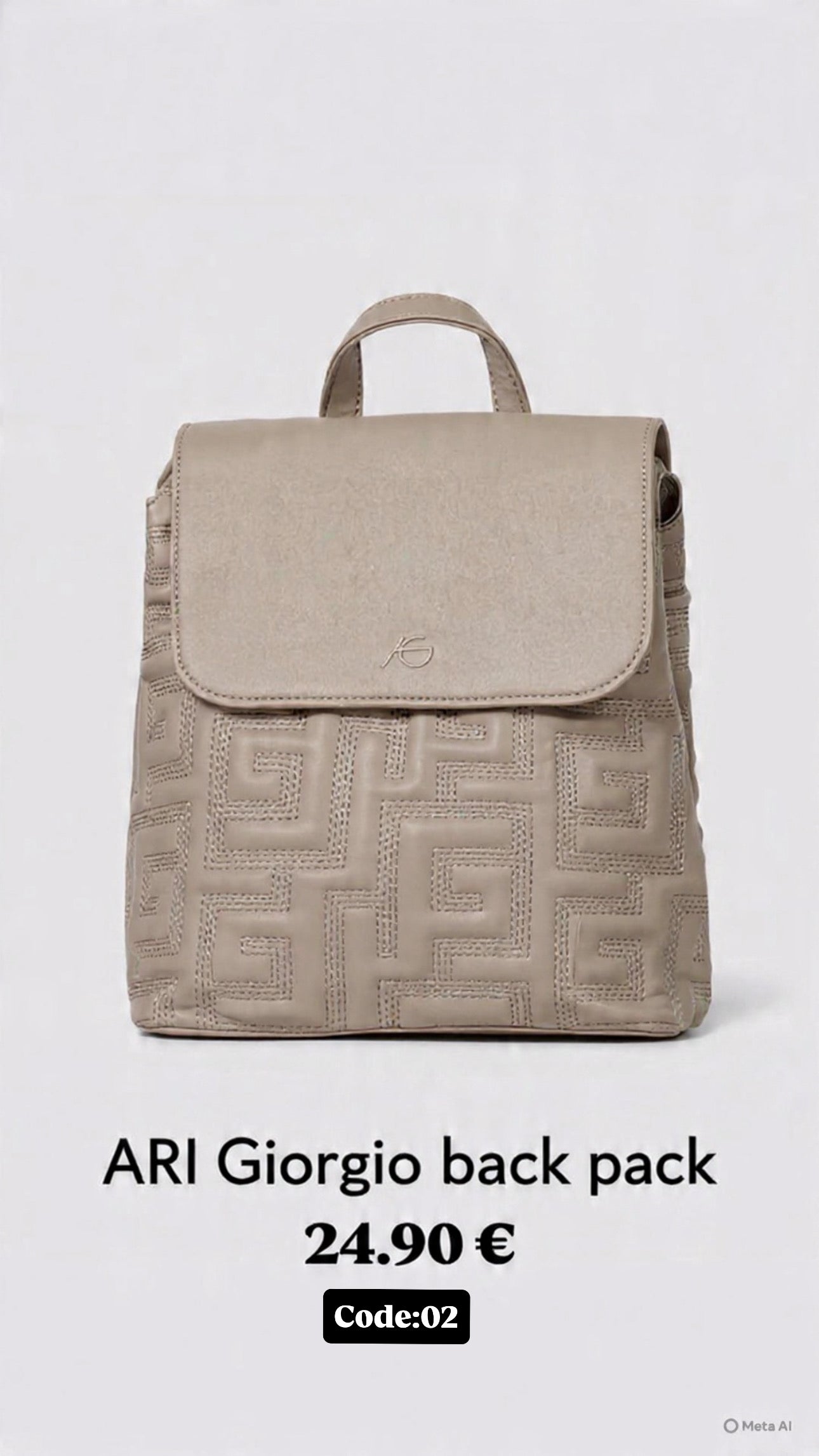 Γκρι σακίδιο πλάτης ARI GIORGIO