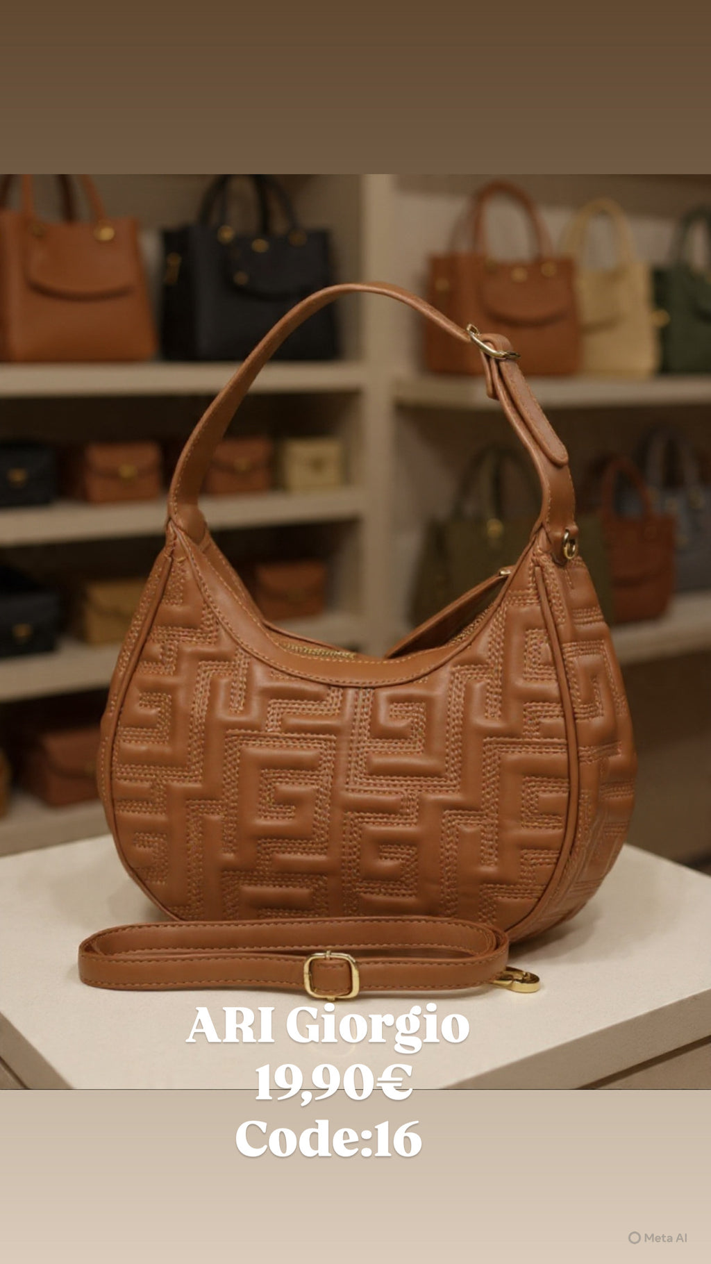 Καφέ τσάντα ώμου ARI GIORGIO