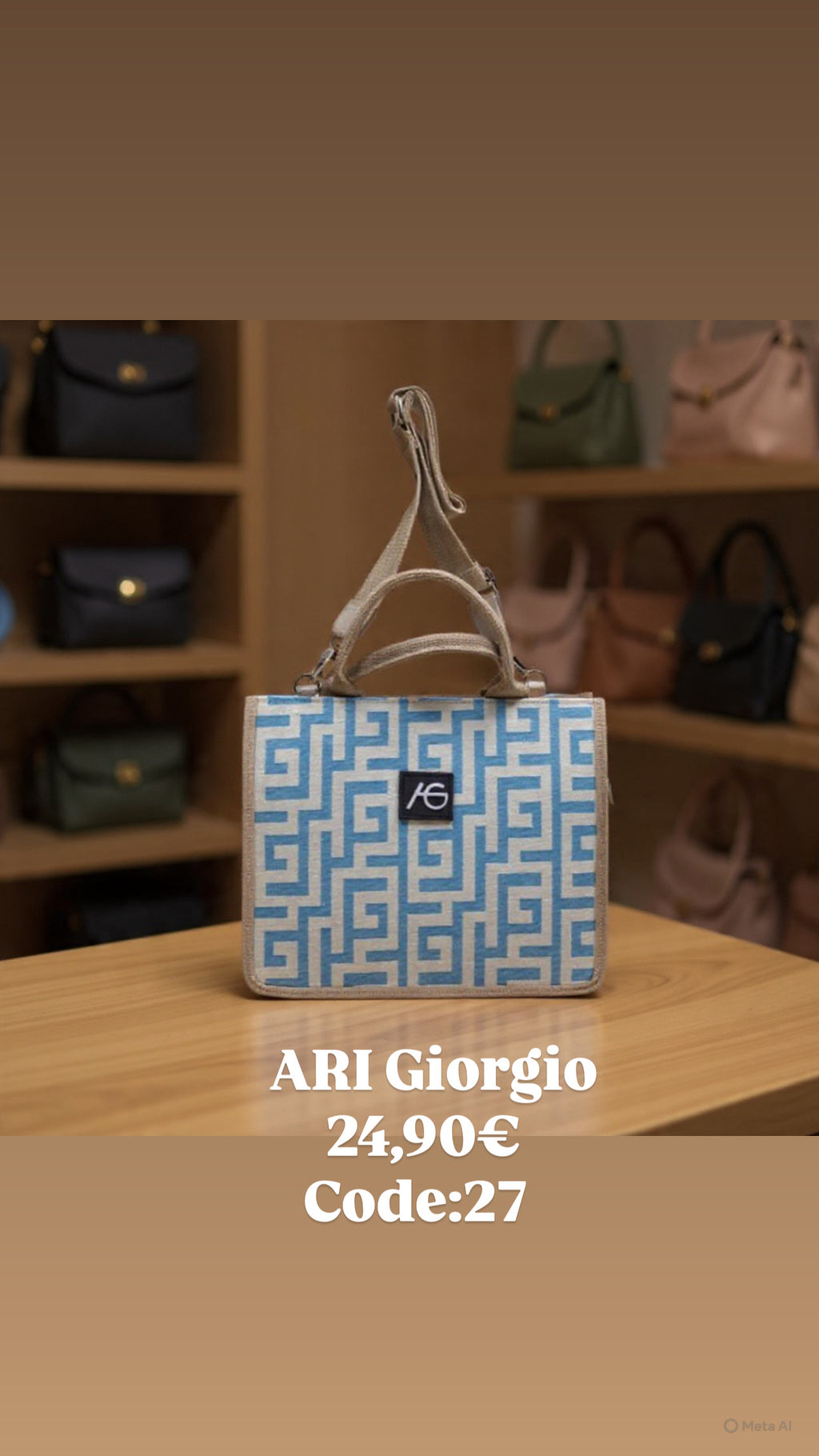 Σιέλ τσάντα χειρός και χιαστι ARI GIORGIO